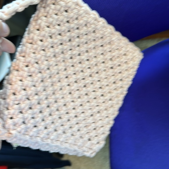 Handmade macrame clutch/bag - Dusty Pink - Picture 6 of 9